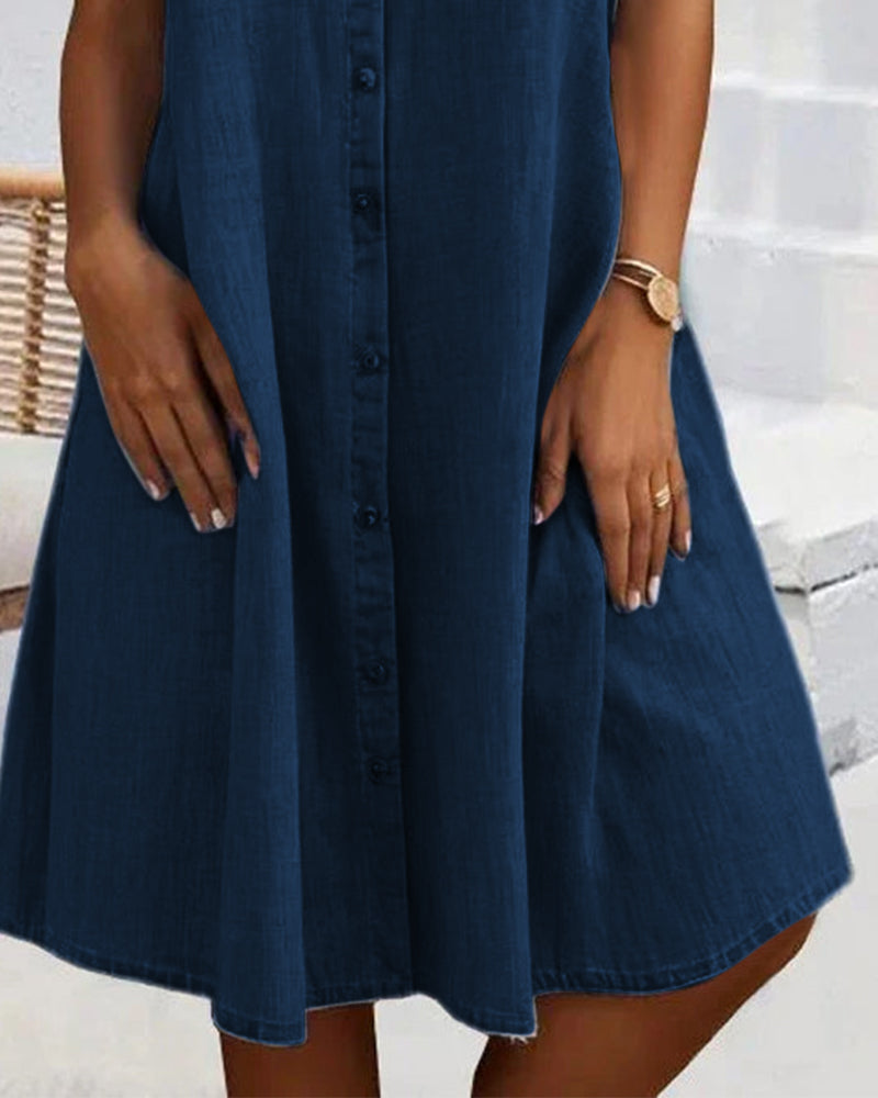Thea | Women's Short Sleeve Button Shirt Dress