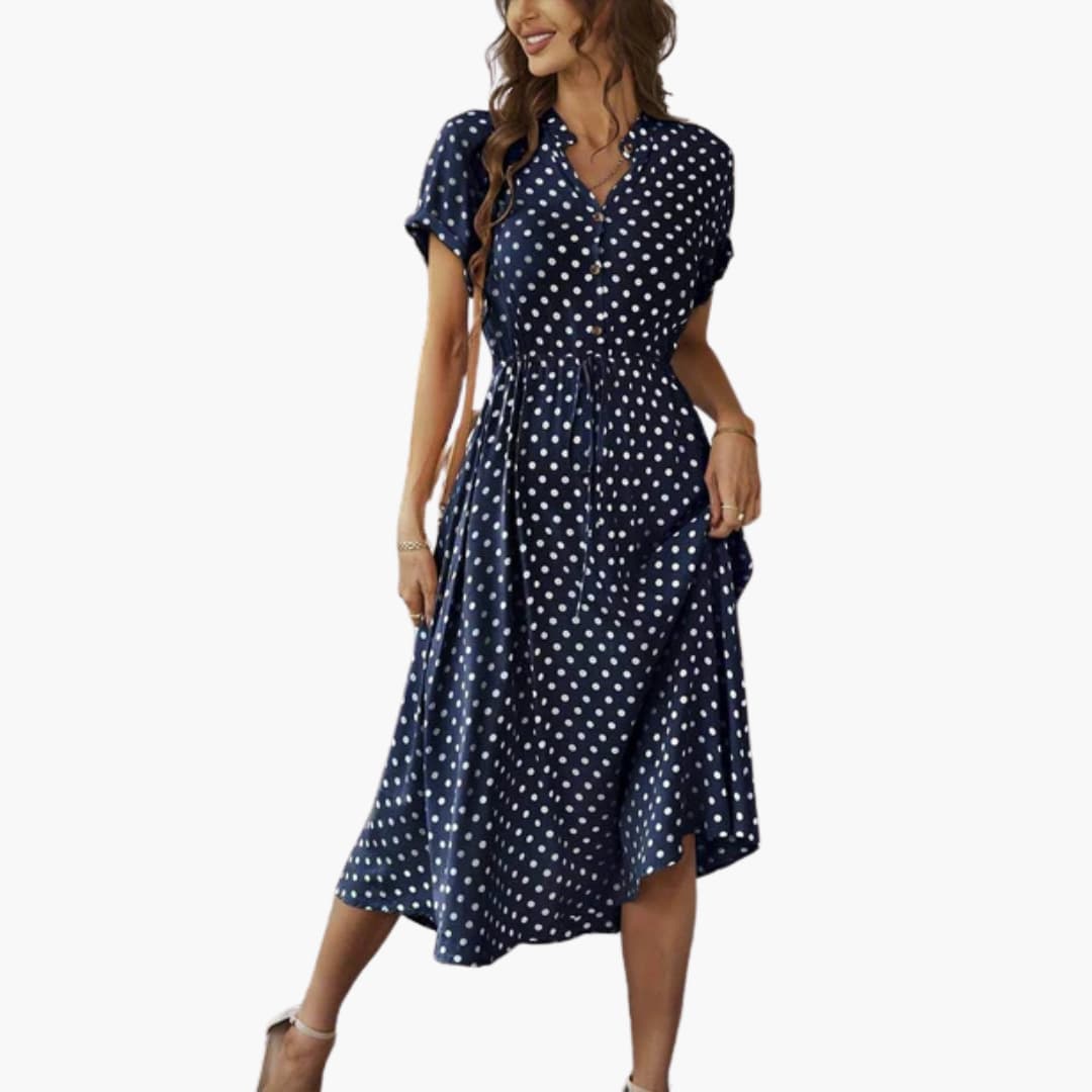 Thea | Women's Polka Dot Midi Dress