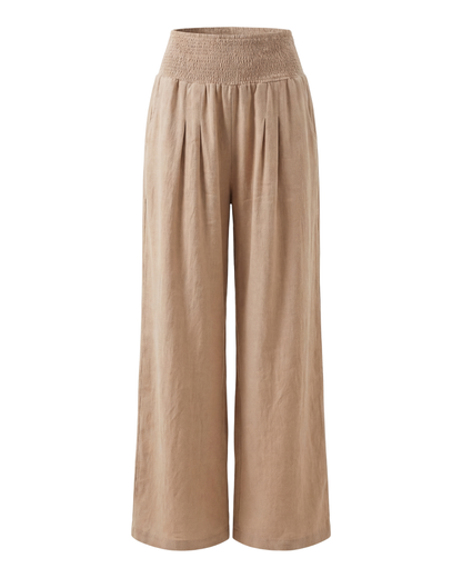 Mette | Women's High-Waisted Pleated Wide-Leg Pants