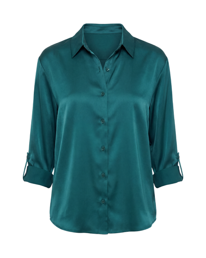 Thea | Women's Smooth Button-Up Blouse