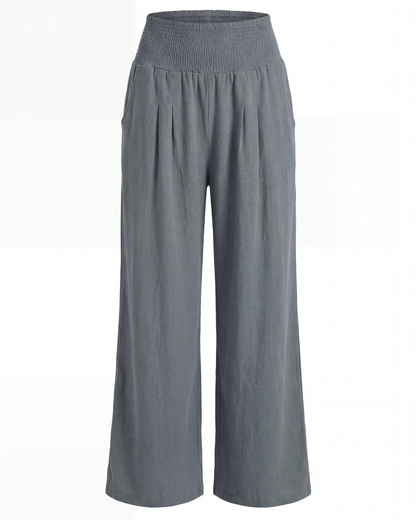 Mette | Women's High-Waisted Pleated Wide-Leg Pants