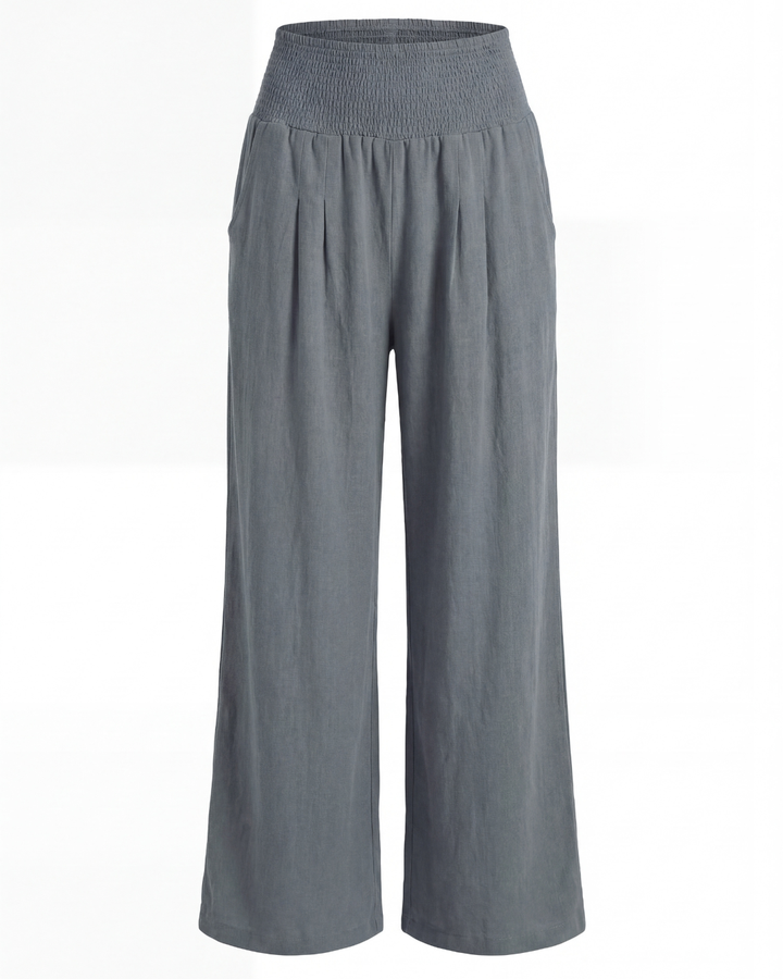 Mette | Women's High-Waisted Pleated Wide-Leg Pants