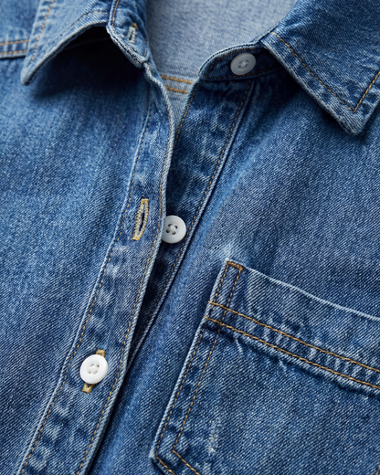 Marlowe | Women's Puff Sleeve Denim blouse