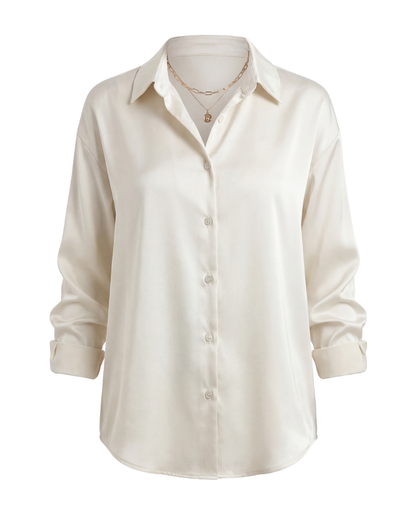 Thea | Women's Smooth Button-Up Blouse