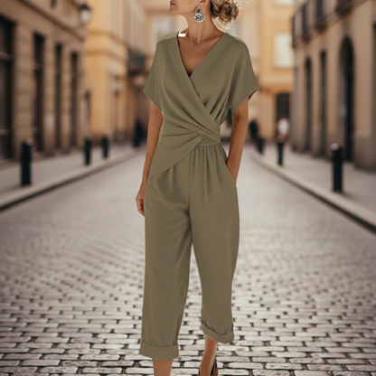 Nola | Women’s V-Neck Wide-Leg Jumpsuit Romper