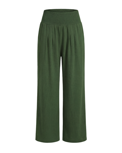 Mette | Women's High-Waisted Pleated Wide-Leg Pants