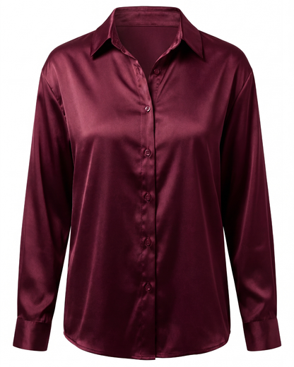 Thea | Women's Smooth Button-Up Blouse