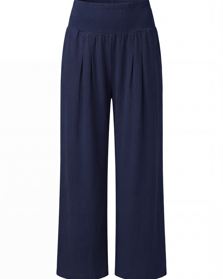 Mette | Women's High-Waisted Pleated Wide-Leg Pants