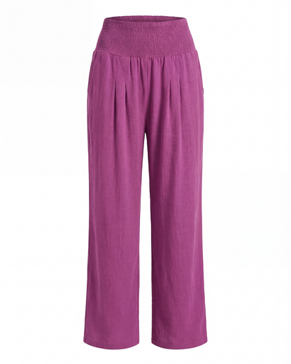 Mette | Women's High-Waisted Pleated Wide-Leg Pants