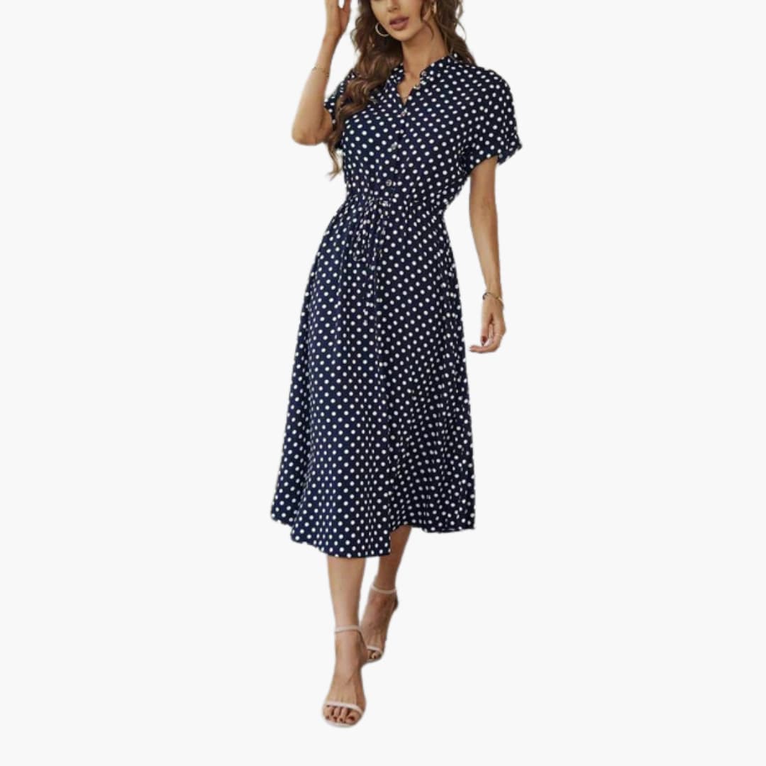 Thea | Women's Polka Dot Midi Dress