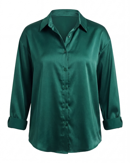 Thea | Women's Smooth Button-Up Blouse