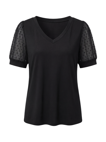 Thea | Women's V-Neck Puff Sleeve Top