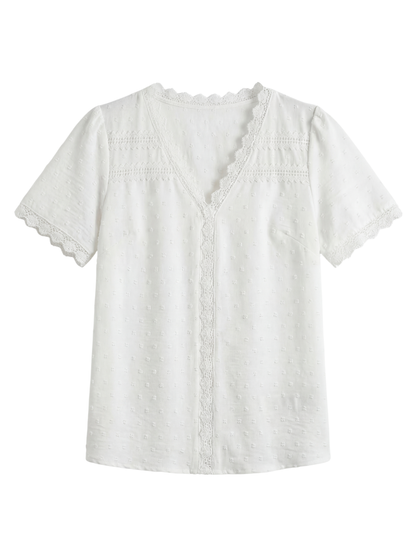 Lennox | Women's Lace-Trim V-Neck Top