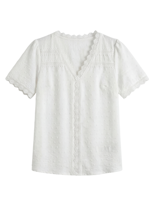Lennox | Women's Lace-Trim V-Neck Top