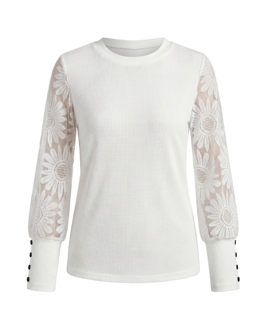 Mette | Women's Decorative Sleeve Button-Detail Blouse
