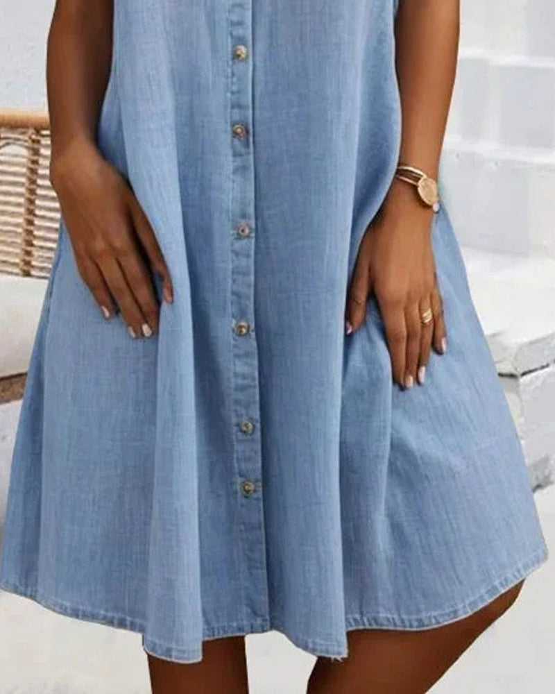 Thea | Women's Short Sleeve Button Shirt Dress