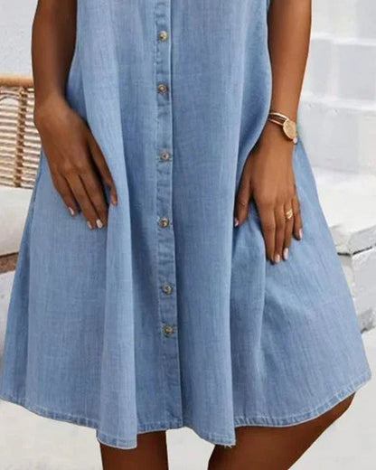 Thea | Women's Short Sleeve Button Shirt Dress
