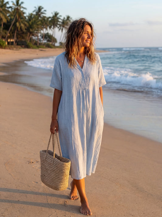 Sienna | Women's Casual V-Neck Midi Dress
