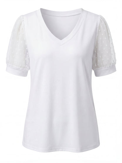 Thea | Women's V-Neck Puff Sleeve Top