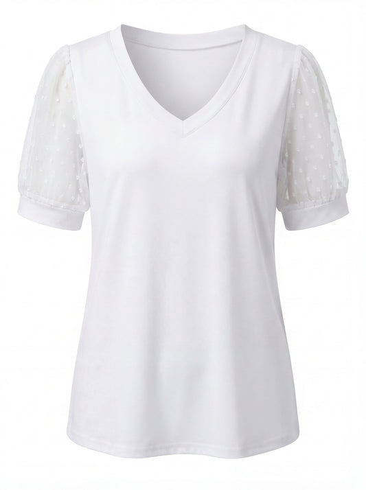 Thea | Women's V-Neck Puff Sleeve Top