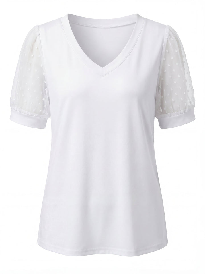 Thea | Women's V-Neck Puff Sleeve Top