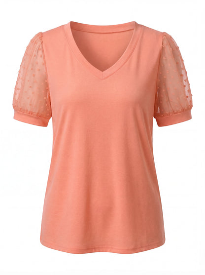 Thea | Women's V-Neck Puff Sleeve Top