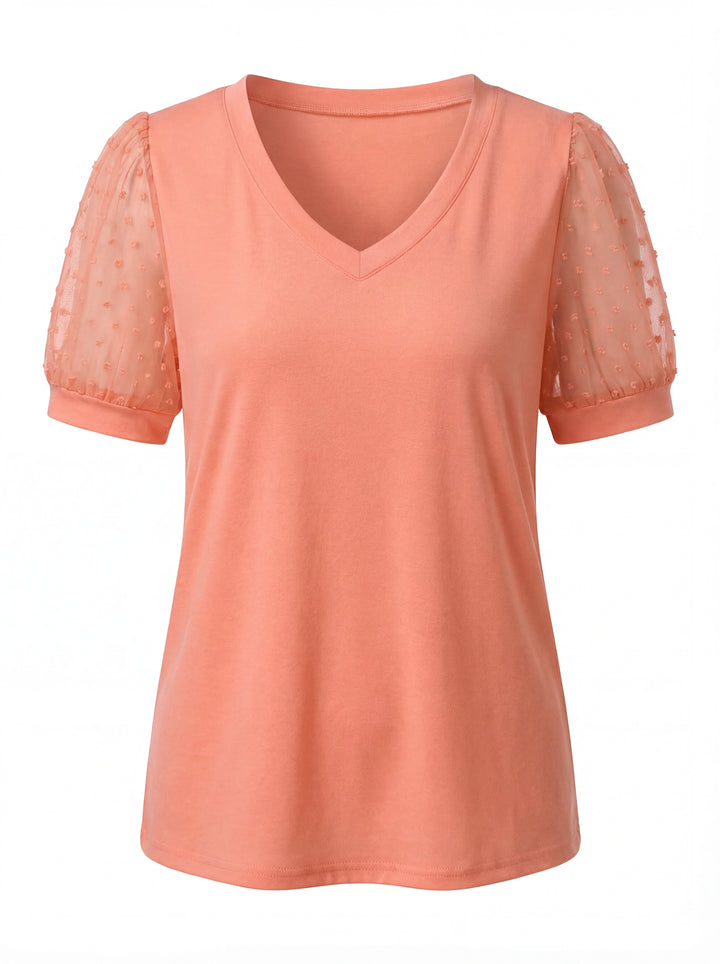 Thea | Women's V-Neck Puff Sleeve Top