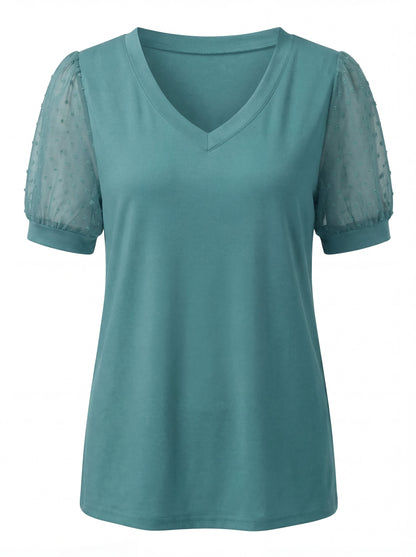 Thea | Women's V-Neck Puff Sleeve Top
