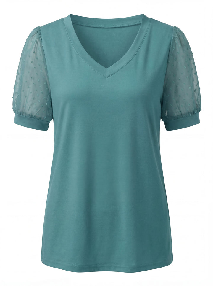 Thea | Women's V-Neck Puff Sleeve Top