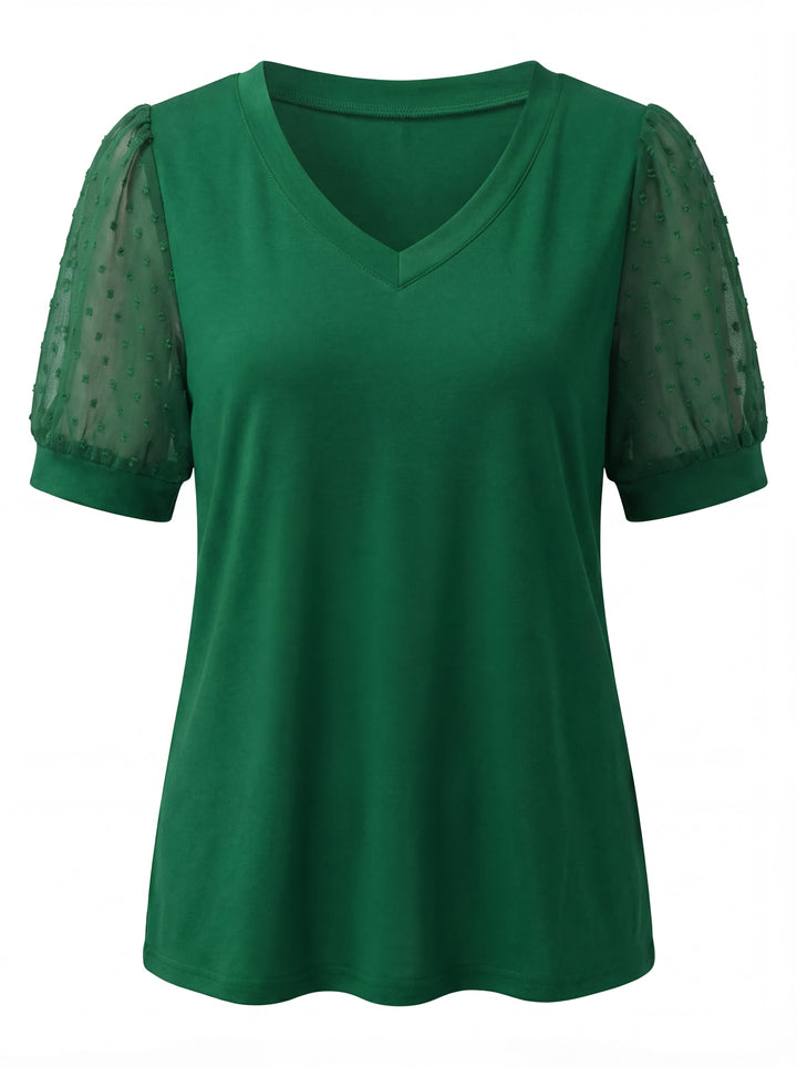 Thea | Women's V-Neck Puff Sleeve Top