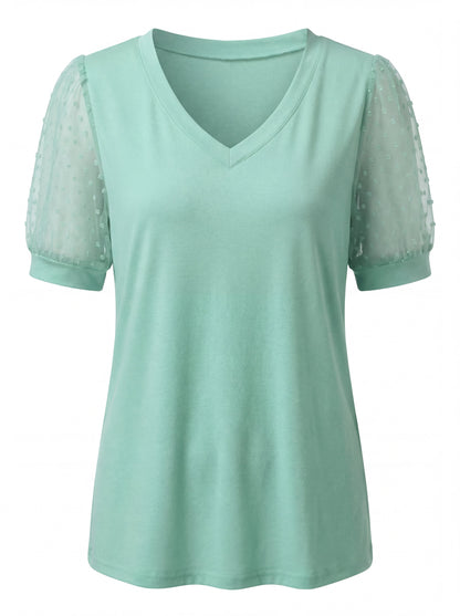 Thea | Women's V-Neck Puff Sleeve Top