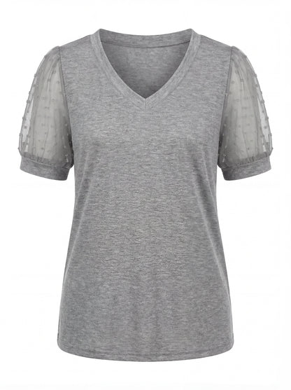 Thea | Women's V-Neck Puff Sleeve Top