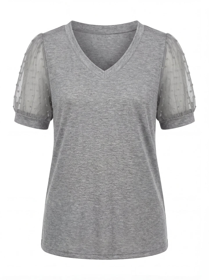 Thea | Women's V-Neck Puff Sleeve Top