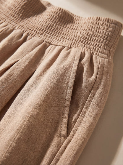 Mette | Women's High-Waisted Pleated Wide-Leg Pants