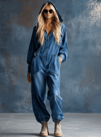 Rowan | Women’s Hooded Wide Leg Jumpsuit Casual